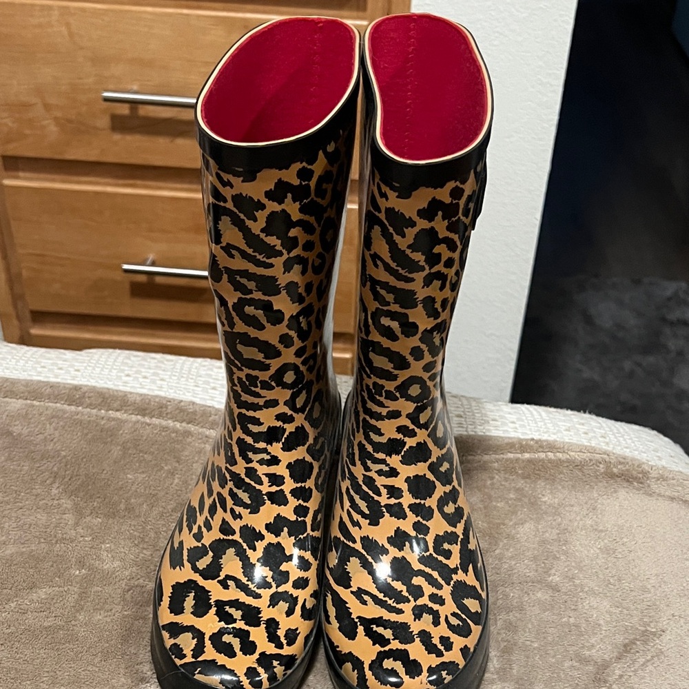 Source Unknown Leopard Print Rain Boots - image 1
